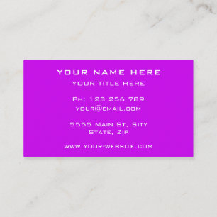Design Your Own Custom Colour Purple Business Card