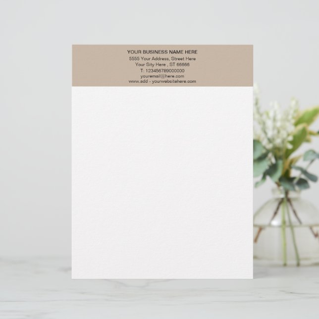 Design Your Own Custom Colours and Fonts Letterhea Letterhead (Standing Front)