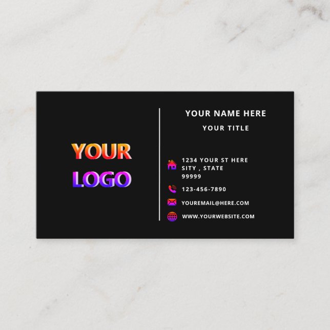 Design Your Own Custom Colours Business Card (Front)