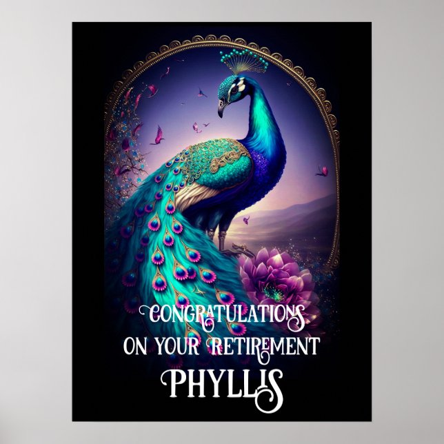 Design Your Own Custom Congratulations Retirement Poster (Front)