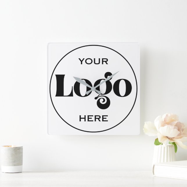 Design Your Own Custom Logo 10.75" Acrylic Square Wall Clock (Home)