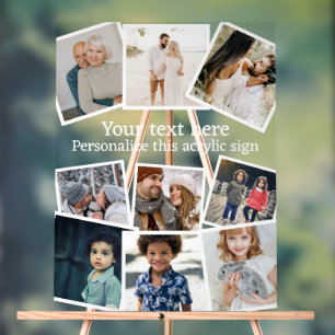 Design Your Own Custom Made Personalised 9 photo Acrylic Sign