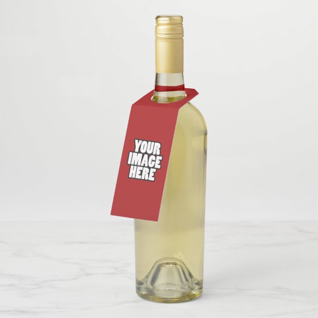 Design your own custom made personalised bottle tag (Angled)
