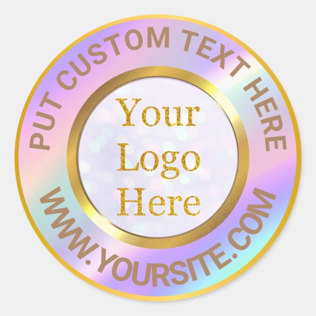 Design Your Own Custom Modern Logo Business Classi Classic Round Sticker (Front)