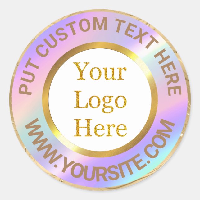 Design Your Own Custom Modern Logo Business Classi Classic Round Sticker (Front)