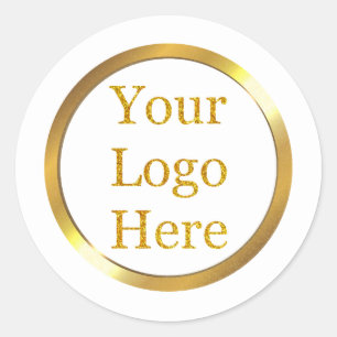 Design Your Own Custom Modern Logo Business Classic Round Sticker