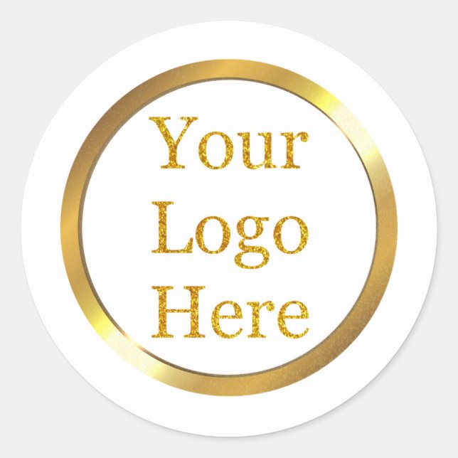 Design Your Own Custom Modern Logo Business Classic Round Sticker (Front)