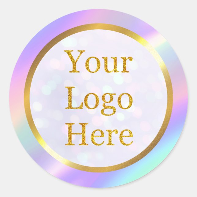 Design Your Own Custom Modern Logo Business Classic Round Sticker (Front)