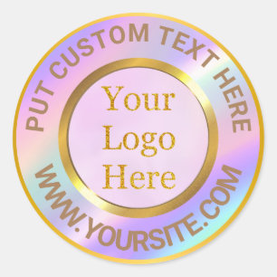 Design Your Own Custom Modern Logo Business Classic Round Sticker