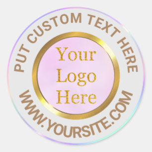 Design Your Own Custom Modern Logo Business Classic Round Sticker