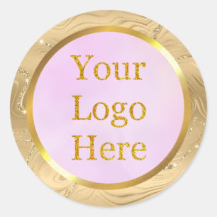 Design Your Own Custom Modern Logo Business Classic Round Sticker