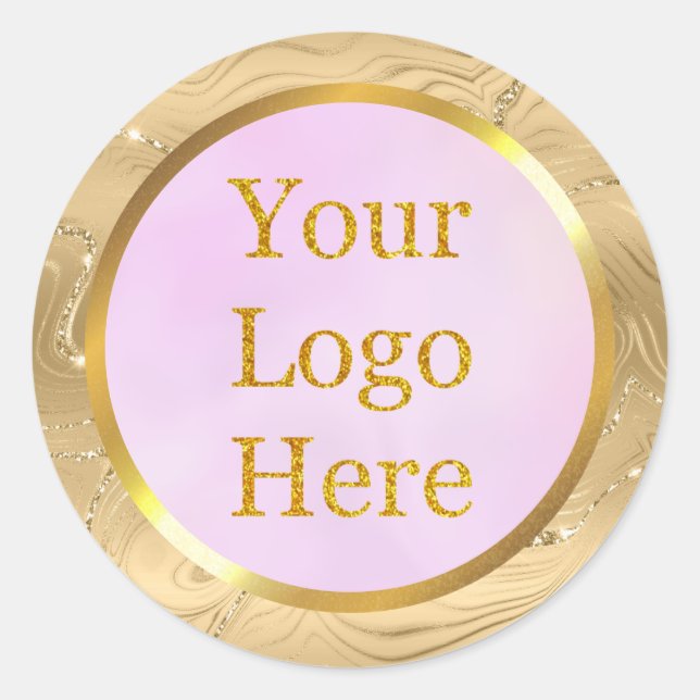 Design Your Own Custom Modern Logo Business Classic Round Sticker (Front)