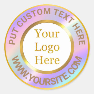 Design Your Own Custom Modern Logo Business Classic Round Sticker