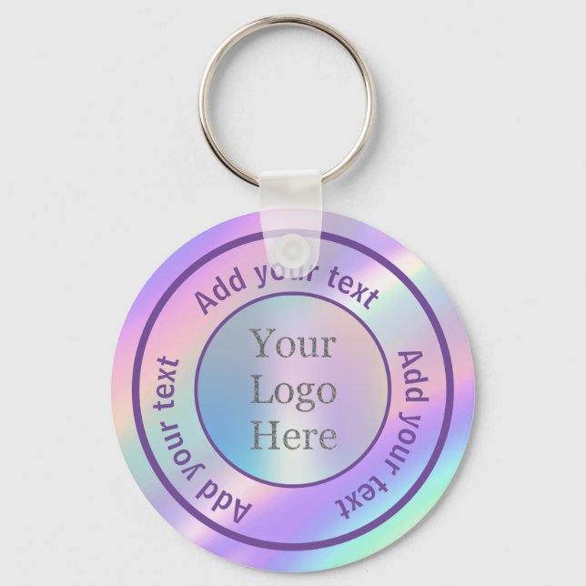 Design Your Own Custom Modern Logo Business  Key Ring (Front)
