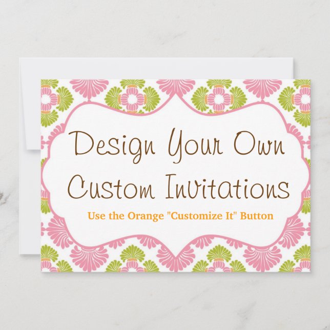 Design your Own Custom Personalised Invitations (Front)