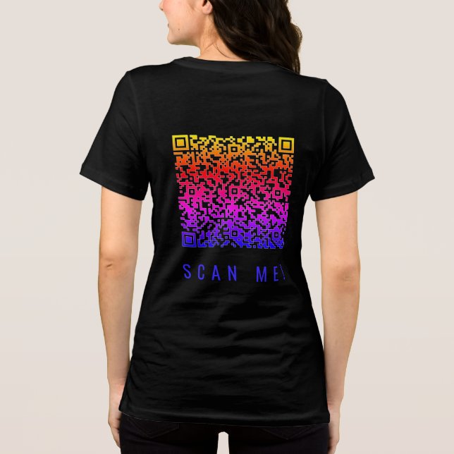 Design Your Own Custom QR Code T-Shirt Template Tri-Blend Shirt (Back)
