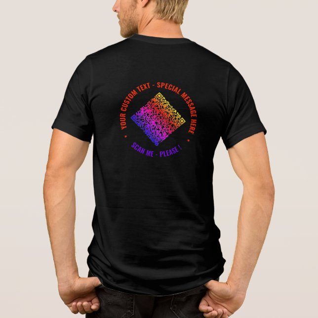 Design Your Own Custom Text Colour Funny QR Code Tri-Blend Shirt (Back)