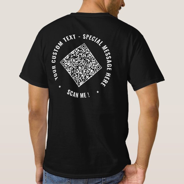Design Your Own Custom Text Funny QR Code T-Shirt (Back)