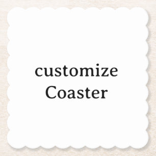 Design Your Own customise Scalloped Square Paper Coaster