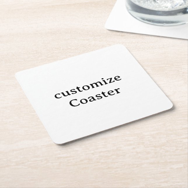 Design Your Own customise Square Paper Coaster (Angled)
