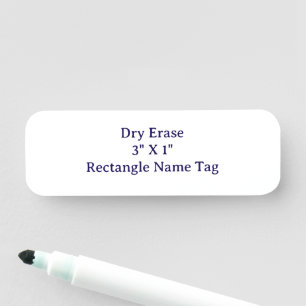 Design Your Own Dry Erase 3" X 1" Rectangle Name Tag