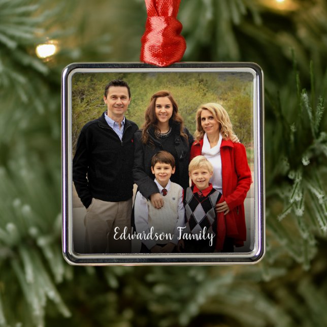 Design your own family photo Christmas Metal Tree Decoration (Tree)
