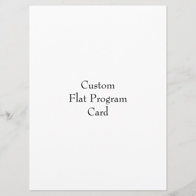 Design Your Own Flat Program Card (Front)