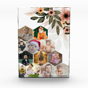 Design Your Own Floral 12 Photo Collage Block