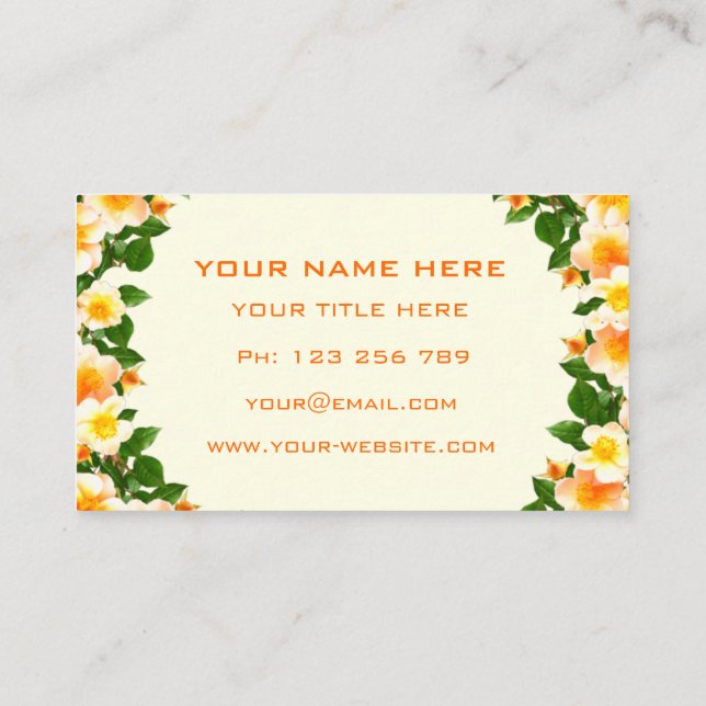 Design Your Own Floral Business Card Template (Back)