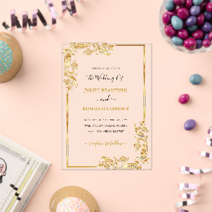 Design Your Own Gold Wedding Invitation Template