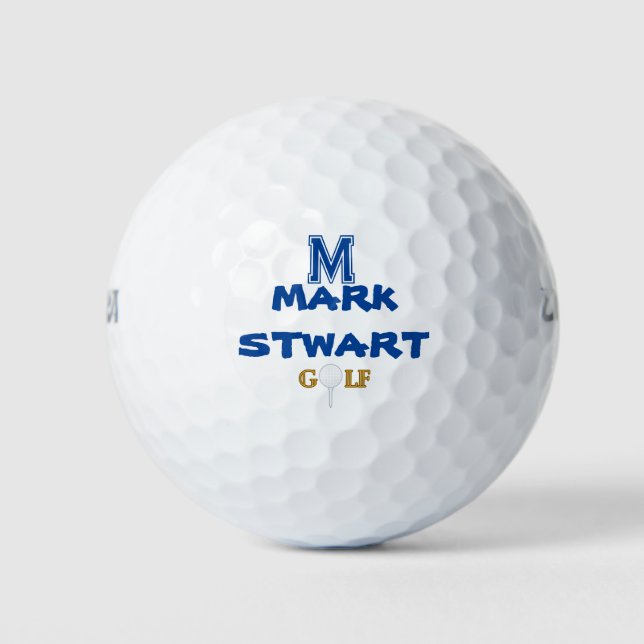 Design Your Own Golf Balls: Add Your Name, Initial Balls (Front)
