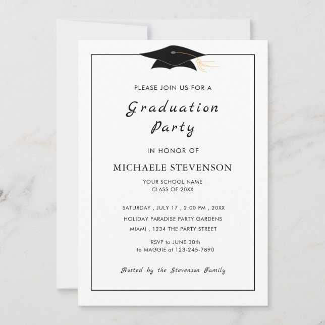 Design Your Own Golors Fonts Graduation Invitation (Front)