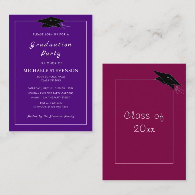 Design Your Own Graduation Invitation Template (Front/Back)