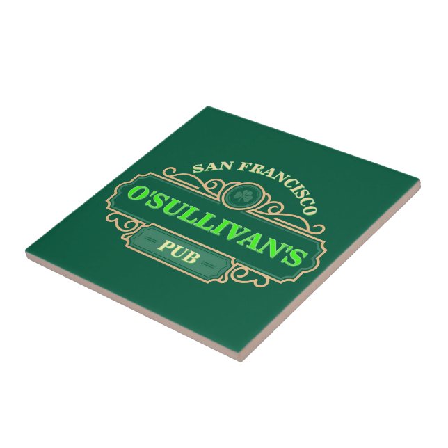Design Your Own Green Irish Pub San Francisco Beer Tile (Side)