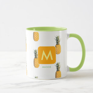 design your own initial with pineapples mug