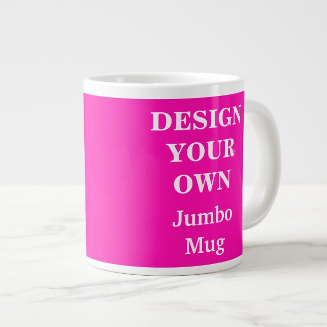 Design Your Own Jumbo Mug - Bright Pink (Front Right)