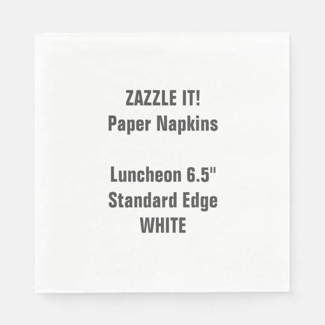 Design Your Own Large WHITE Luncheon Paper Napkins (Front)