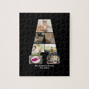 Design Your Own Letter A Photo Collage Jigsaw Puzzle