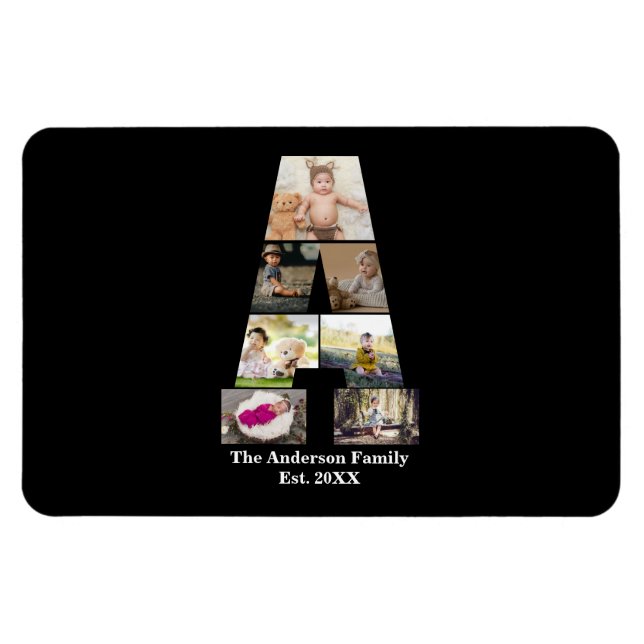 Design Your Own Letter A Photo Collage Magnet (Horizontal)