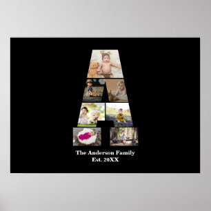 Design Your Own Letter A Photo Collage Poster