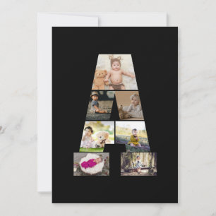 Design Your Own Letter A Photo Collage Thank You Card