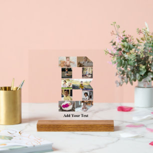 Design Your Own Letter B Photo Collage Acrylic Sign