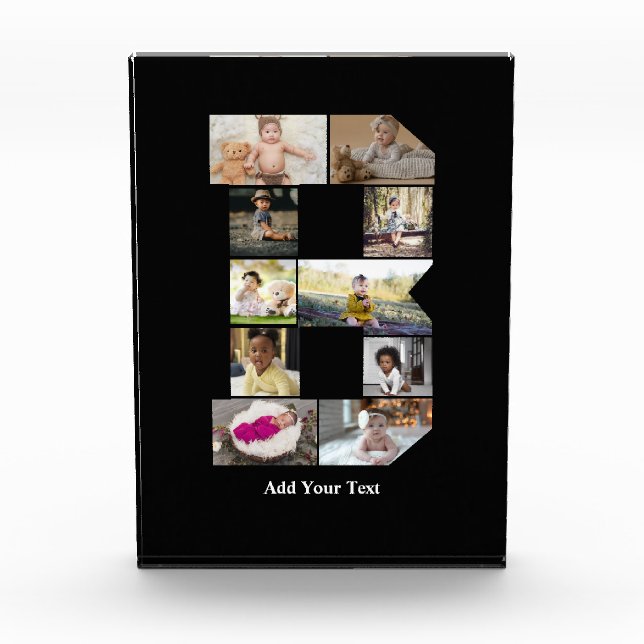 Design Your Own Letter B Photo Collage Block (Front)