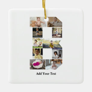 Design Your Own Letter B Photo Collage Ceramic Ornament