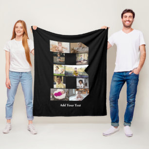 Design Your Own Letter B Photo Collage Fleece Blanket