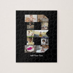 Design Your Own Letter B Photo Collage Jigsaw Puzzle