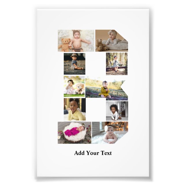 Design Your Own Letter B Photo Collage Print (Front)