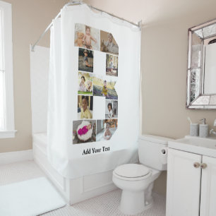 Design Your Own Letter B Photo Collage Shower Curtain