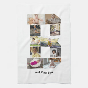 Design Your Own Letter B Photo Collage Tea Towel