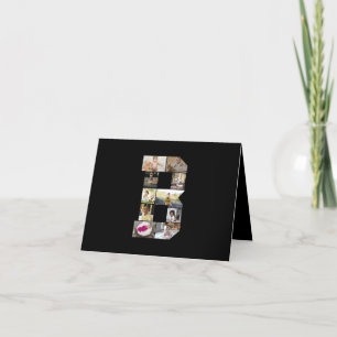 Design Your Own Letter B Photo Collage Thank You Card